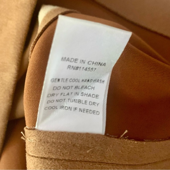 THML Cream and Tan Asymmetrical Pencil Mini Skirt - Picture 4 of 5